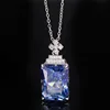 Platinum Bird's Nest cut white plated blue belt cross chain