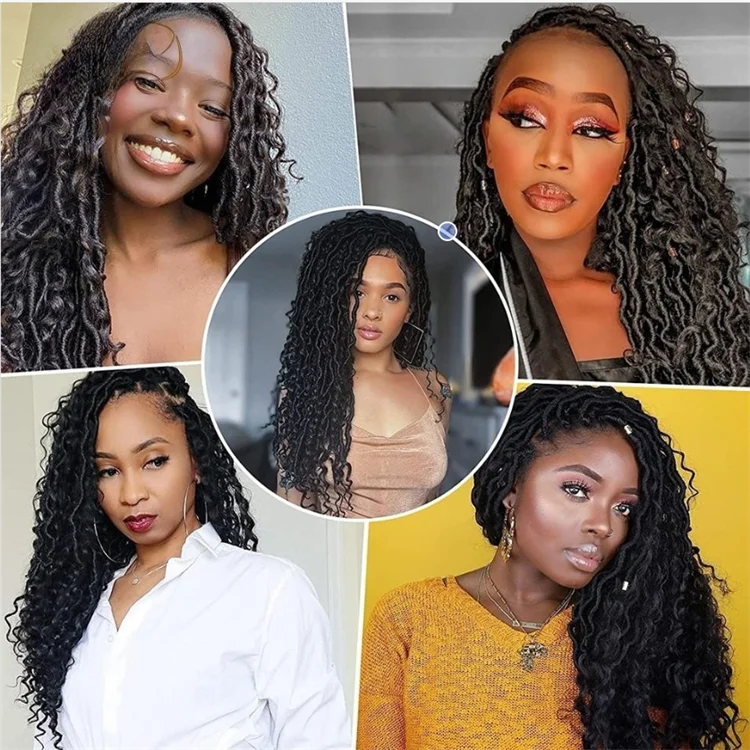 18inch Synthetic River Locs Crochet Braid Hair Curly Extensions