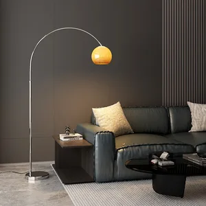 Zeal Lighting Arched Arc Floor Lamp Bedroom Bedside Bright Orange Design Semicircular Living Room Sofa Floor Light