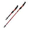 Bastones de trekking telescópicos rojos de cuatro secciones