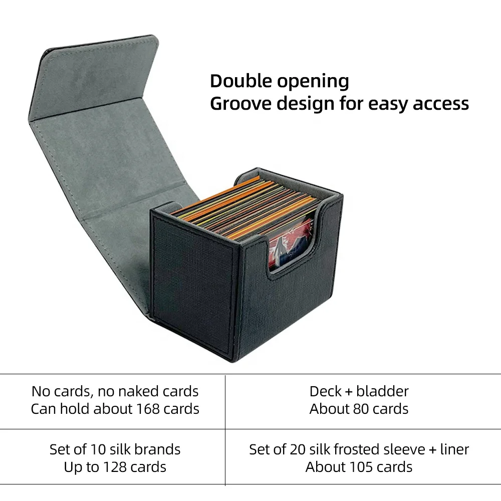 Torson Custom PU Leather Card Deck Box Fits 80+ Single Sleeved Cards for Popular Board Games-Yu-Gi-Oh Magic Gathering Storage Torson Custom PU Leather Card Deck Box Fits 80+ Single Sleeved Cards for Popular Board Games-Yu-Gi-Oh Magic Gathering Storage