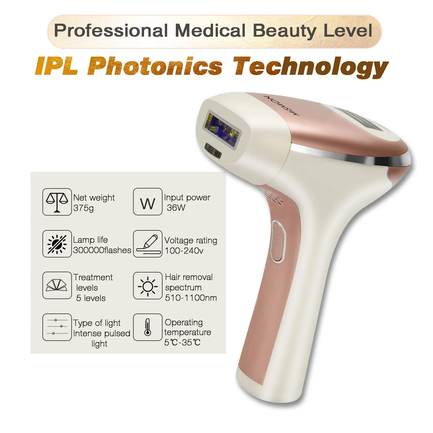 MISMON-Dispositivo portátil permanente, máquina de depilación Ipl