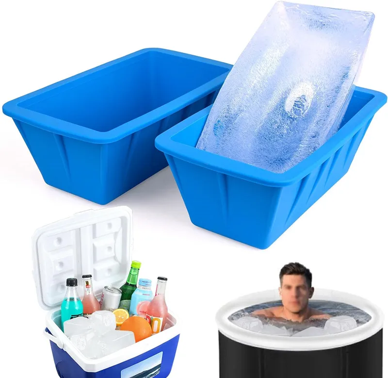 Extra Large 8LB Silicone Ice Cube Molds Reusable Giant Ice Brick Maker Food-Grade Custom Ice Cream Coolers Safe Home Use Free