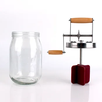 Beurrier manuel en verre – 1,5 L à manivelle pour beurre crémeux fait maison – Facile à utiliser et lavable pour la cuisine et les restaurants