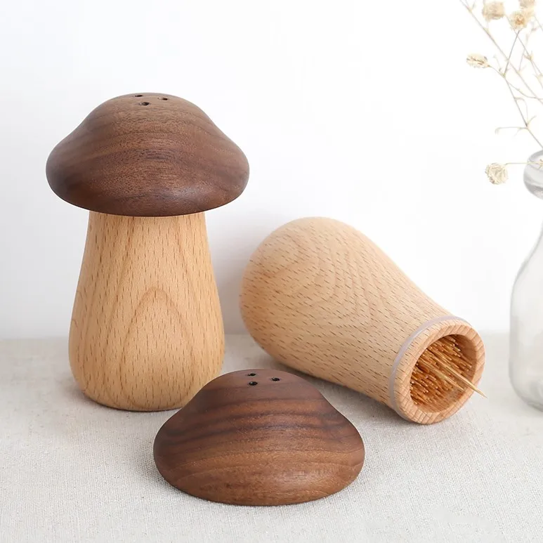 Креативный домашний декор в форме Грибов Буковый орех деревянная коробка для зубочисток держатель Индивидуальный размер