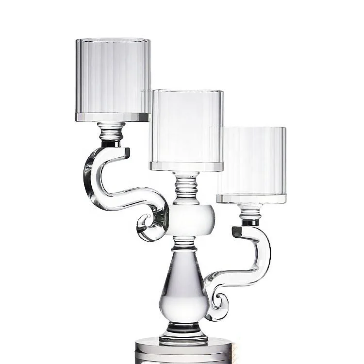 Nouveau design moderne, chandelier en verre cristal 3 bras pour décorations de fête et accessoires de maison