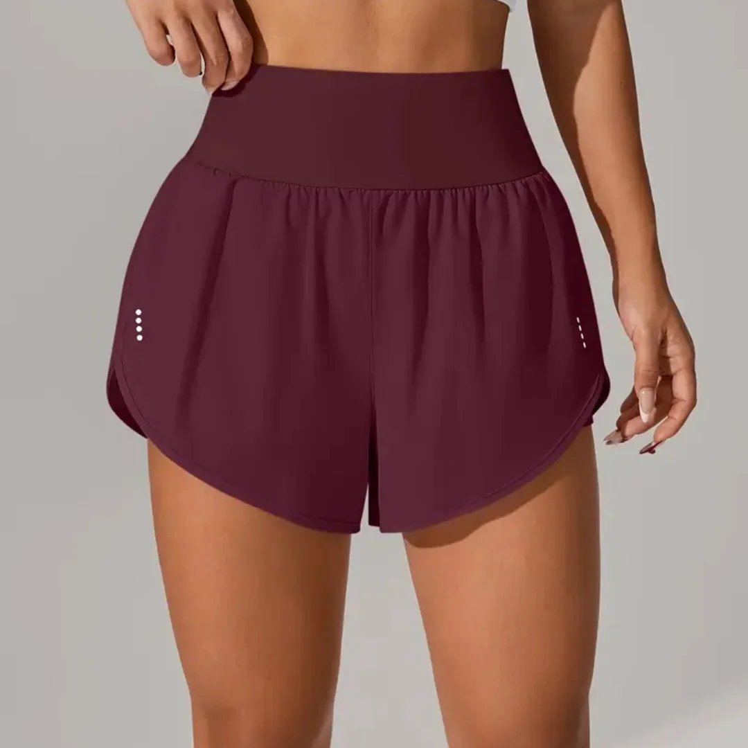 Versatile Basic Women Short Sports Shorts Delicate Skin Friendly Moisture Wicking Yoga Running Fitness Shorts
