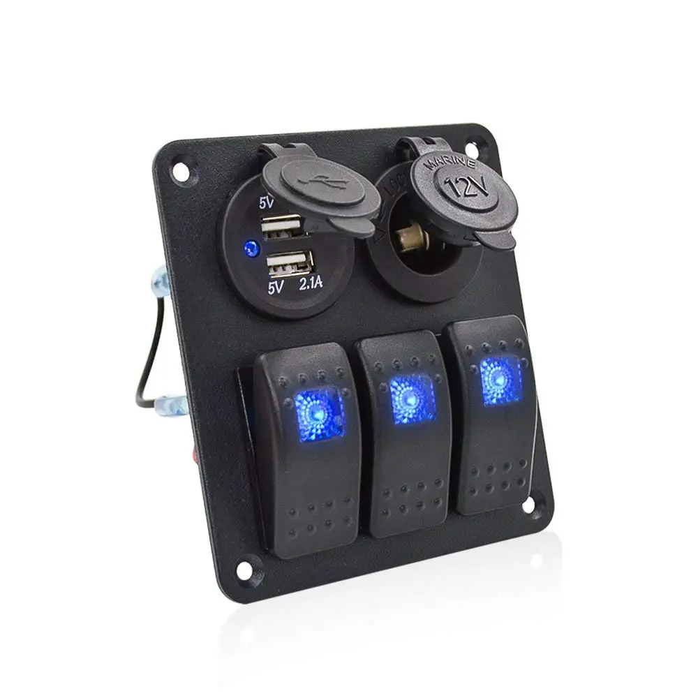 Hot Selling Combination Switch Dual Usb Port 5v 2.1a Socket + Cigarette ...