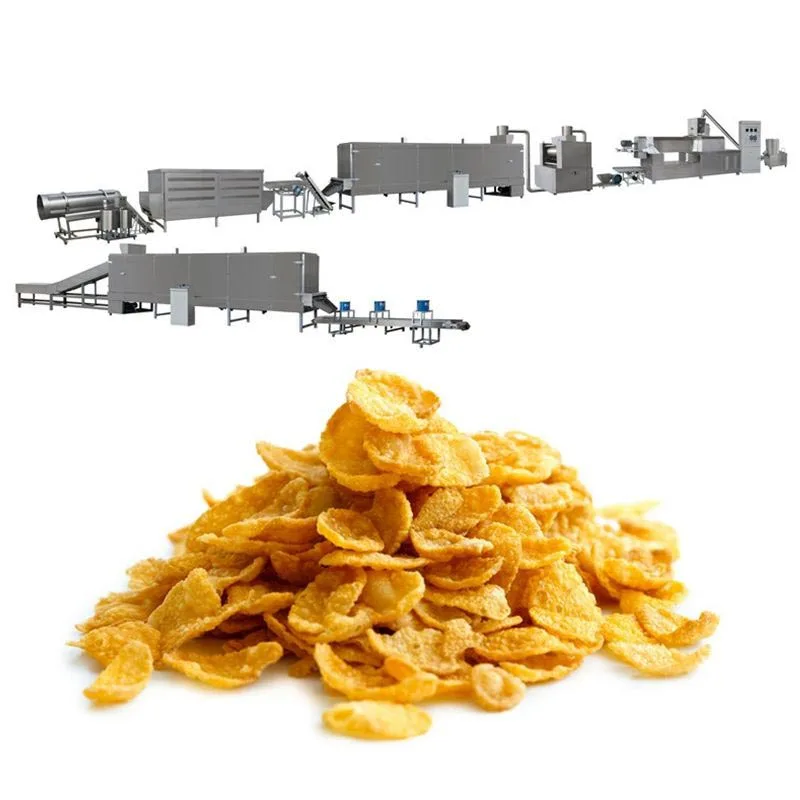 Easy operate Twin Screw Crispy Corn Flakes Extruder and Automatic Breakfast cereals processing line with factory price