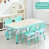 MMint green wood grain desktop-1 table 4 chairs