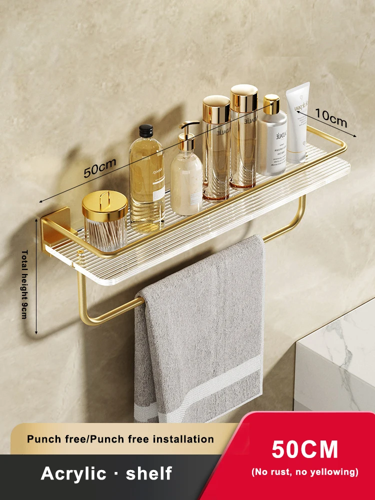 Light Luxury Punchfree Bathroom Rack Acrylic Washstand Wallmounted