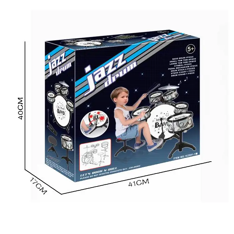 Лидер продаж, детский перкуссионный джаз, детский музыкальный инструмент, цветная коробка, пластиковые игрушки, унисекс, картина, барабан, АБС, 6 шт.
