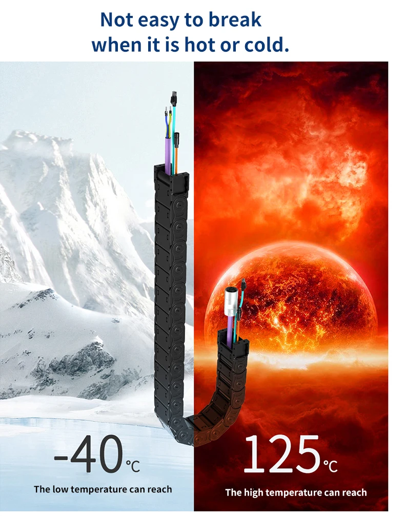 重荷重長距離ケーブル牽引チェーンナイロン樹脂製ドラッグチェーンワイヤープロテクター(機械スタッカー用)