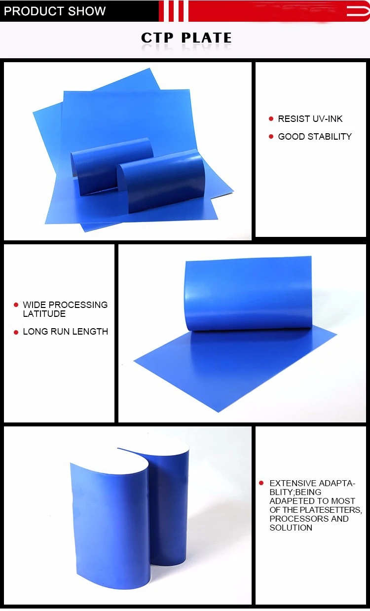 CTP CTCP Aluminium Sheet Positive Version Thermal Blue Laser Offset Press Version Plates for Offset Printing