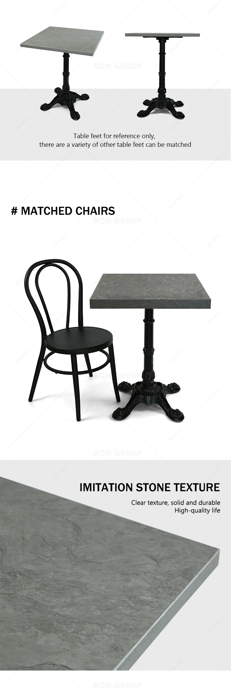 Factory Direct Sale Grey High Quality Cheap Price Mdf Dining Table  for Restaurant