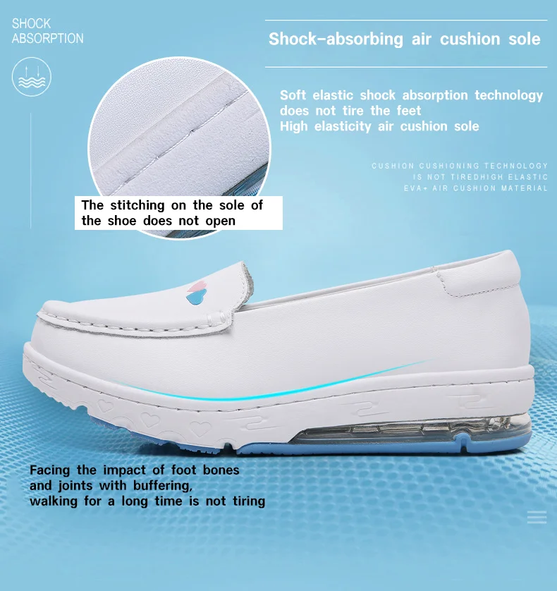 Nurse Cotton Shoes Nursing Shoes Hospital for Women With Wedge Heels Comfort Warm Soft Flat Anti-slip Safety Work White Shoes