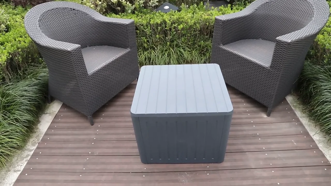 Deck Box Patio Table For Outdoor Cushion Storage Patio Coffer Side