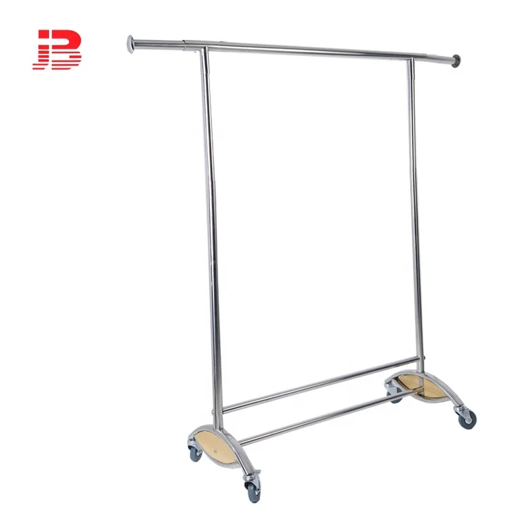 Metal fashion retail clothing displays rack shelf adjustable