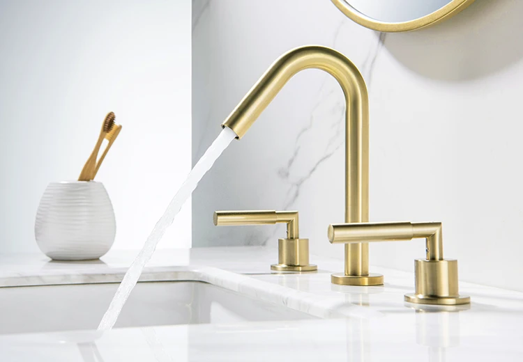 PROOX Single-Handle Wall Mount Bathroom Faucet In Brushed Gold B1904bg