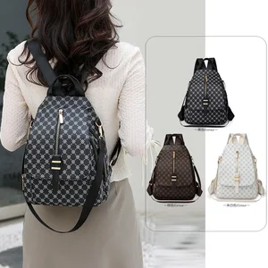 Top Designer Women's Backpack Fashionable Crossbody Bag for Women Zipper Closed Schoolbag for Students