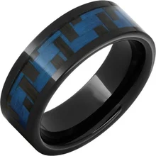 Luxury men jewelry wedding band ring inlay carbon fiber black plated tungsten ring comfort it men ring