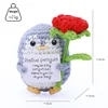 Red Penguin gray hug roses