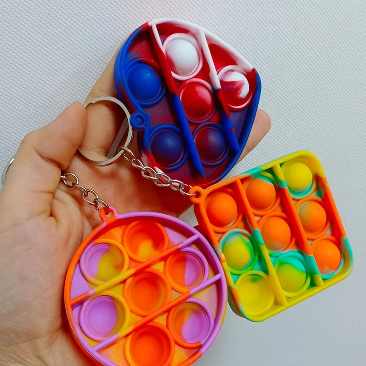 mini kids outdoor silicon pop bubble fidget toys set