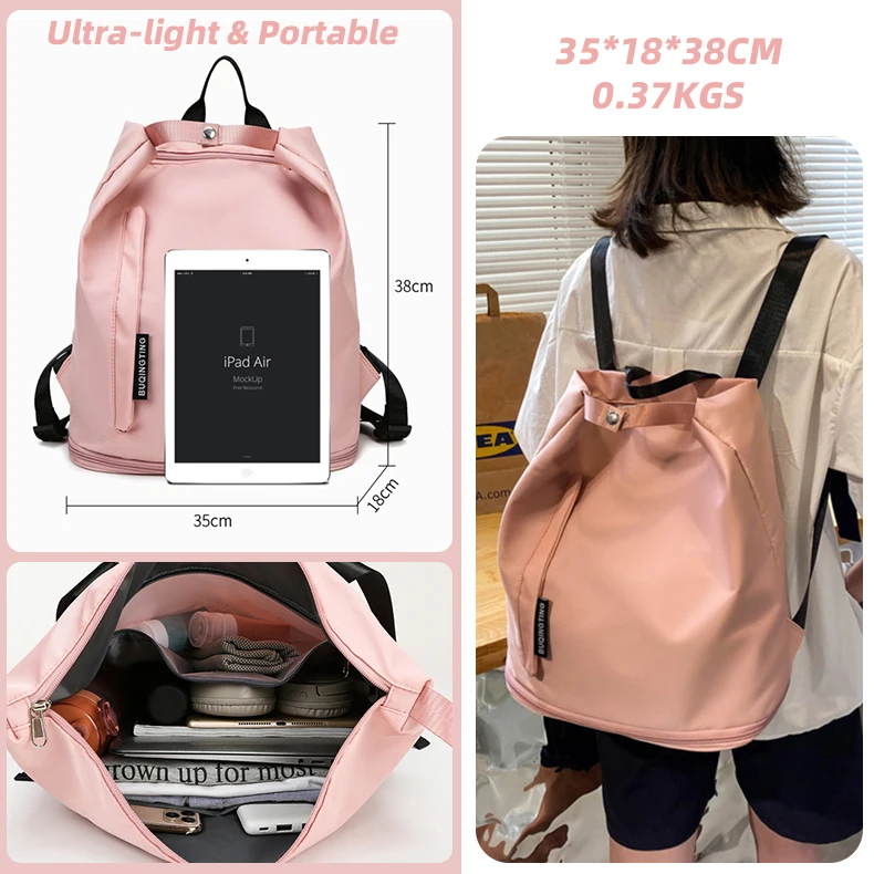 Multifunction Leisure Dry Wet Separation Waterproof Yoga Duffel Travel Backpack Custom Gym Bag With Independent Shoe Warehouse