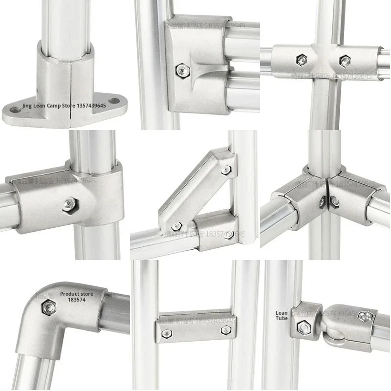 1000 Series Third-Generation Aluminum Alloy Lean Pipe Fittings Connector Joint Anodized Linear Bar Profile Tube