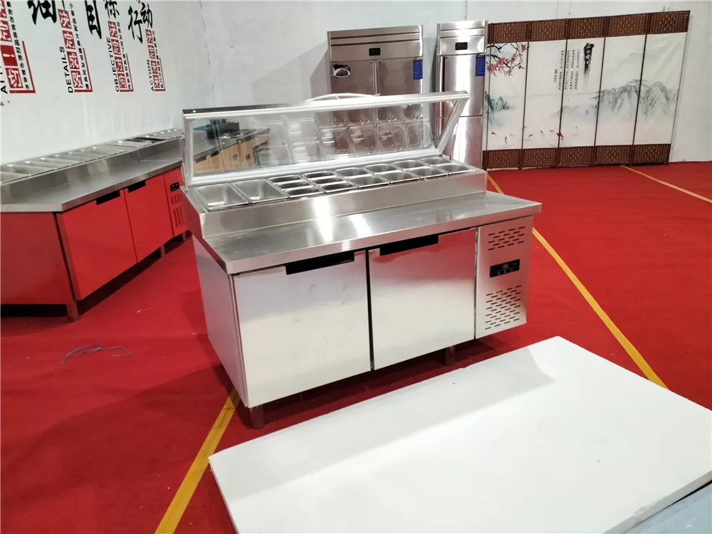 Refrigerated Sandwich Prep Table - Stainless Steel 2-Door Salad