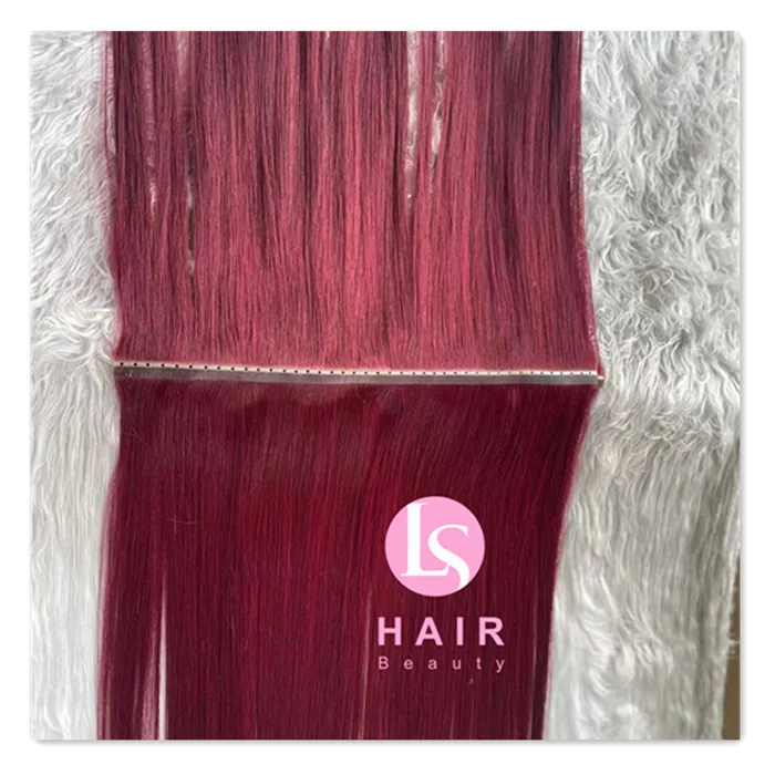 Seamless Xo Invisible Flat Weft Hole New Design Twin Tab Hole Weft Hair Extensions Invisible Weft with Hole