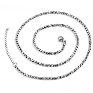 Custom Jewelry 2mm 3mm Stainless Steel Box Chain Necklace with Lobster Clasp to Match Pendant TIZTI Necklace Chain
