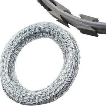 Hot Dipped Galvanized Barb Wire Security Fencing Coil Roll Barbed Wire Iron Concertina Razor Barbed Wire