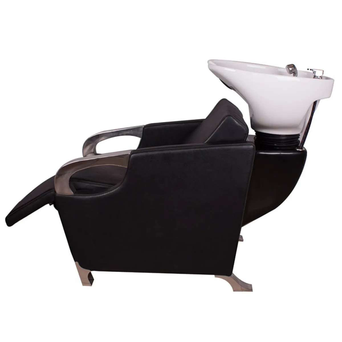 High-End Shampoo Chair Barber Shop Special Stainless Steel Semi-Horizontal Ceramic Deep Basin Hair Salon Flushing Chair
