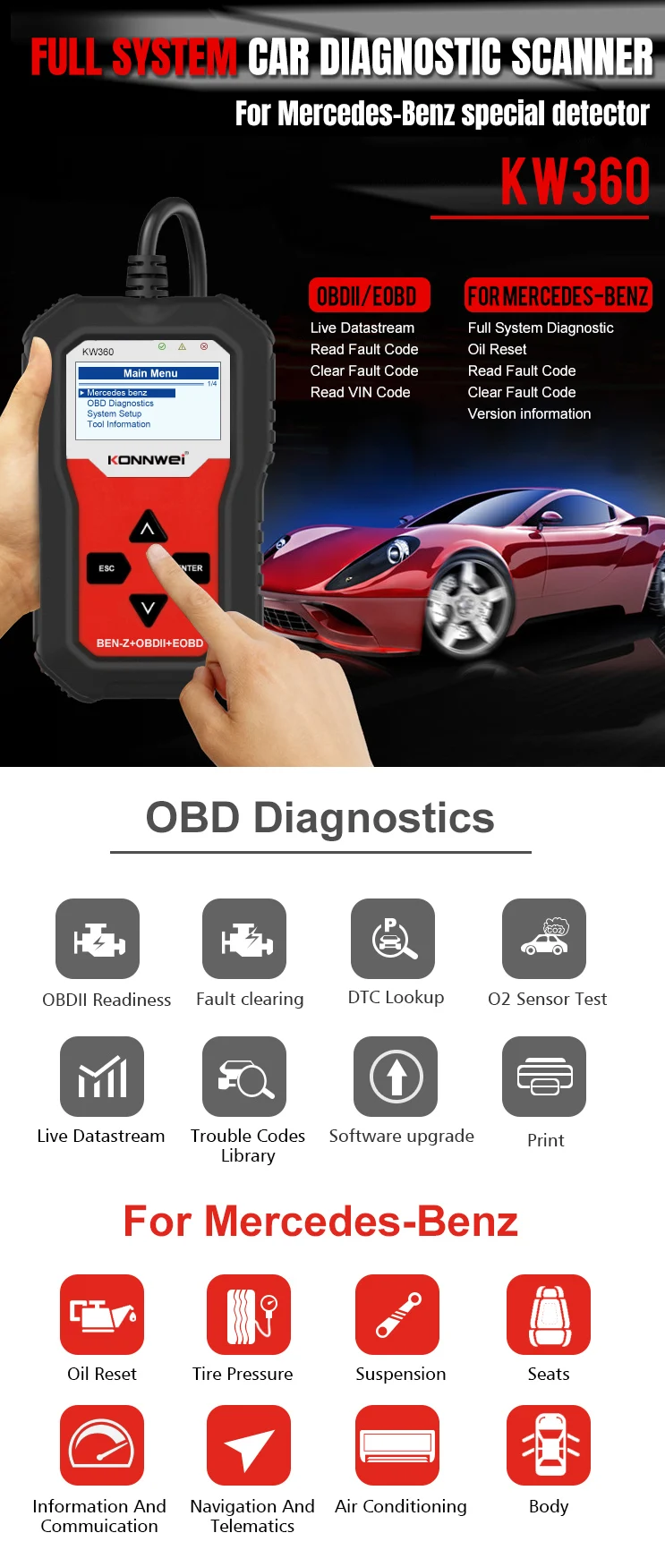 NT530 for FORD Focus Multi-System OBD2 Read Erase Error Code Scan Tool 
