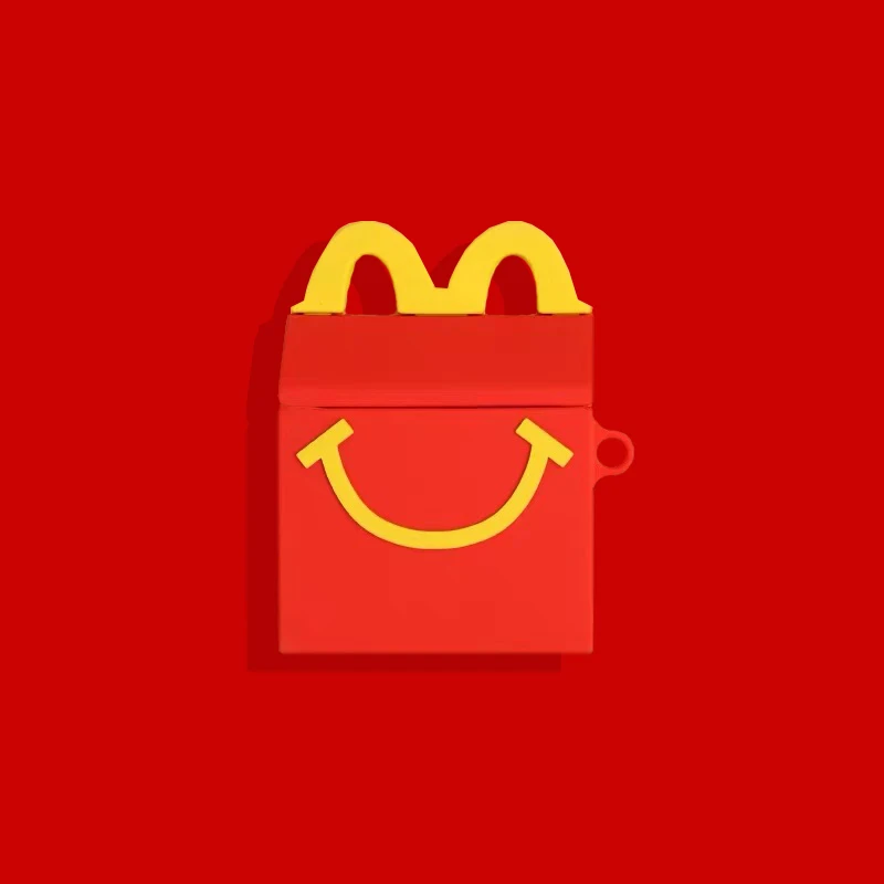 For Airpods Silicone 3D  Protective Case for AirPods Hamburger Popcorn Fries Food Earphone Charger Box Cover