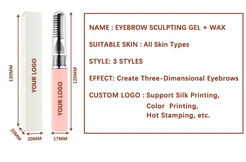 Wholesale Customized Your Logo Eyebrow Sculpting Gel+ Wax Waterproof ...