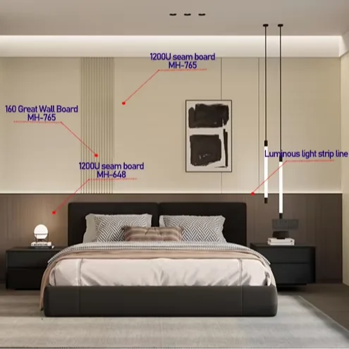 Melinco Lusso Pannelli compositi plastici per pareti, set dal design moderno, PVC per interni, personalizzazione della parete dietro la TV
