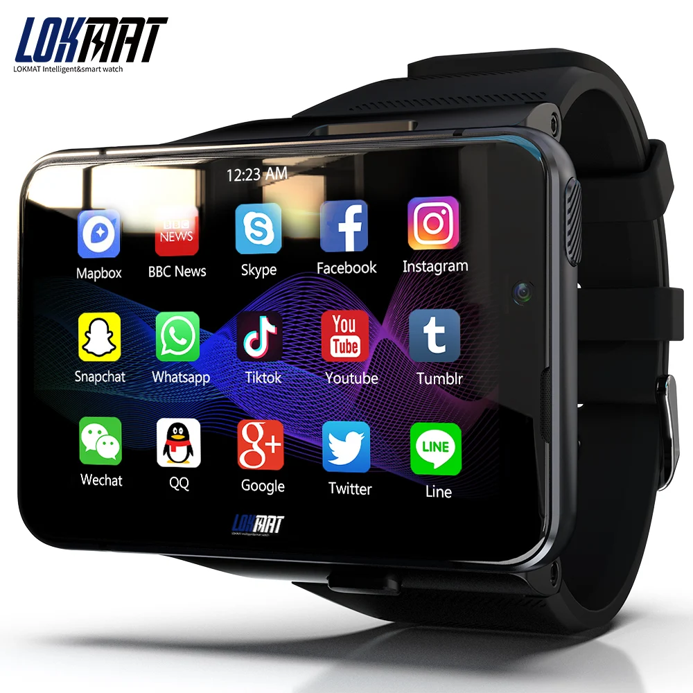 Lokmat APPLLP MAX Android Men Smart Watch Rectangle Inch 2300 MAH  Battery GPS Hombre 4G Wifi Smartwatch with Sim Card