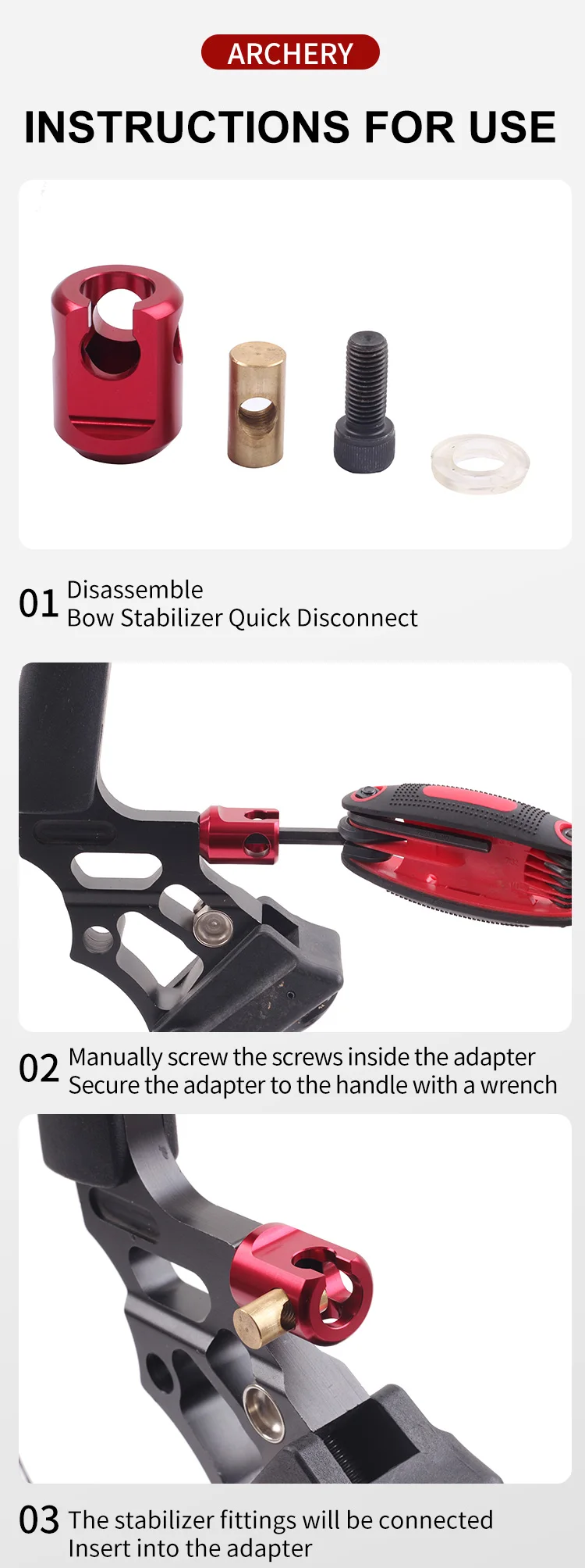 Spg Archery Compound Bow Stabilizer Balance Bar Adapter Machined