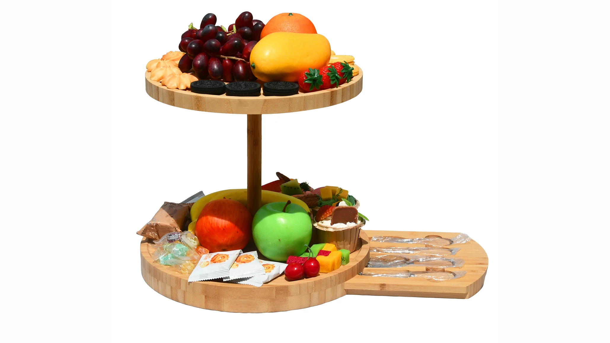 3 Tier Kitchen Countertop Bamboo Wood Fruit And Vegetable Display ...