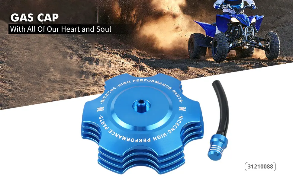 Nicecnc Aluminum Fuel Tank Gas Cap With Hose For Yamaha Banshee 350