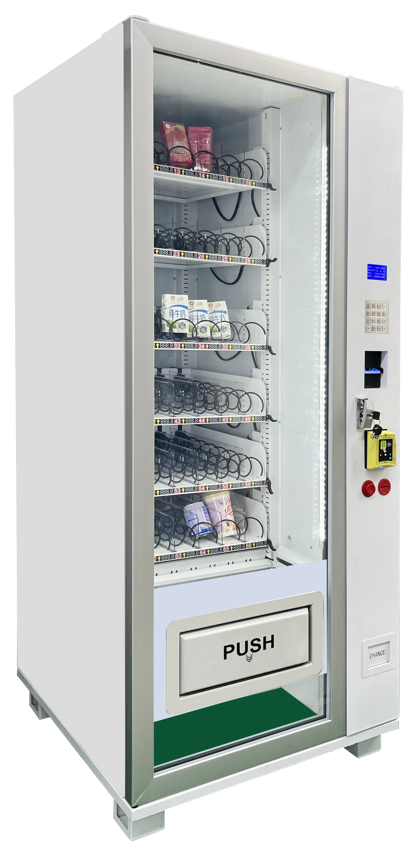 Distributeur automatique de reconnaissement d'objets avec méthode de  paiement sans argent liquide pour la vente de collations et de boissons