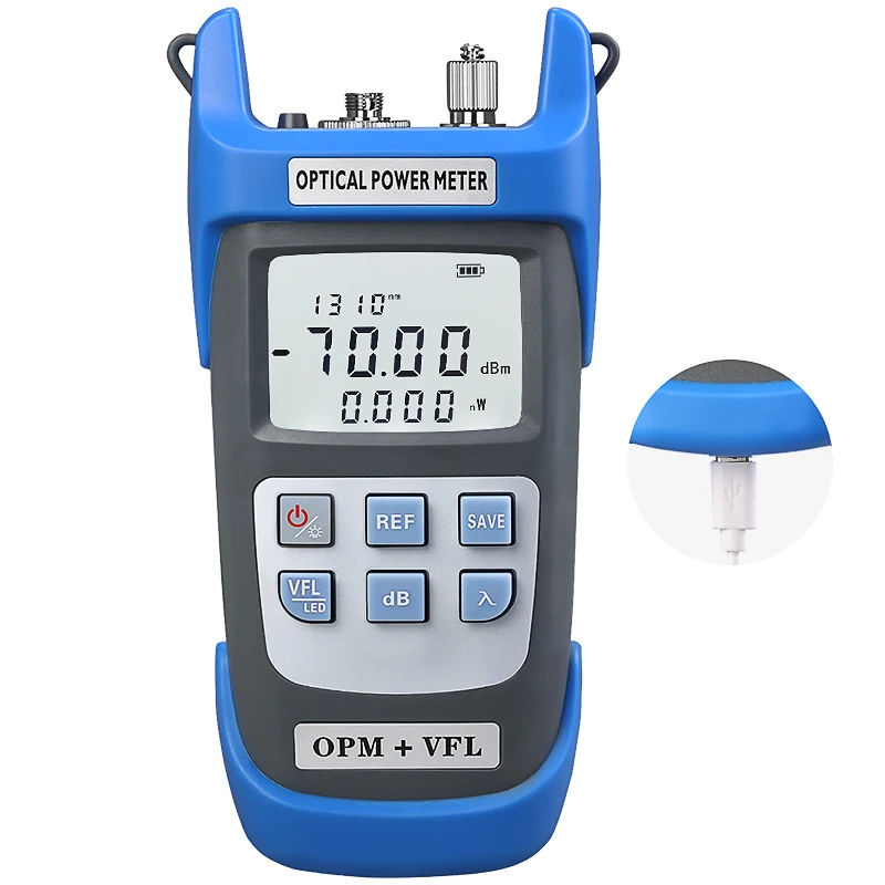 COMPTYCO High Precision Rechargeable OPM VFL with LED 3IN1 machine Optical Fiber Tester Visual Fault Locator Optical Power Meter