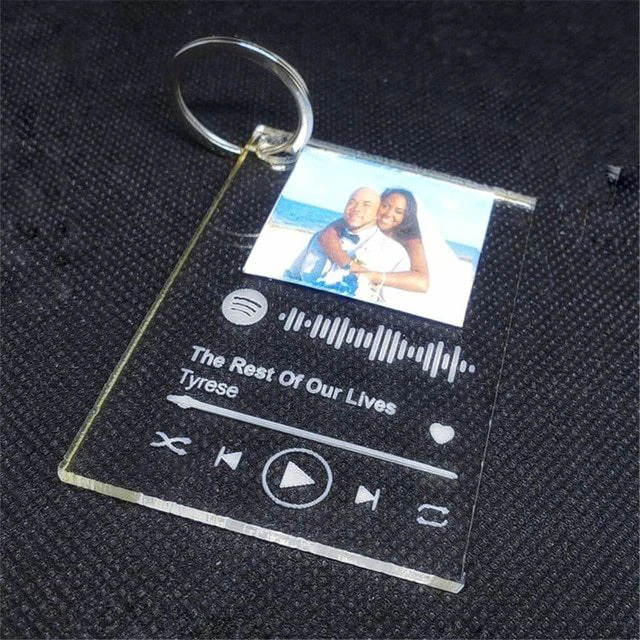 Engraved Frosted Acrylic Spotify Song Code Keyring