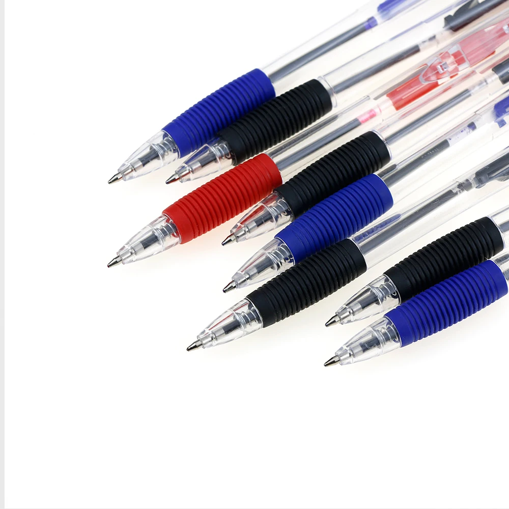 BECOL Promotional Simple Cheap Ballpoint Pen 0.7mm Black Red Black Ink Pen Custom Logo Plastic Ball Pen for Office