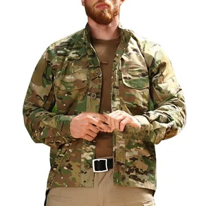Huanlong Outdoor Camouflage Tactical Long Sleeve Shirt All-Seasons Daily Commute Baggy Mens Shirts Casual