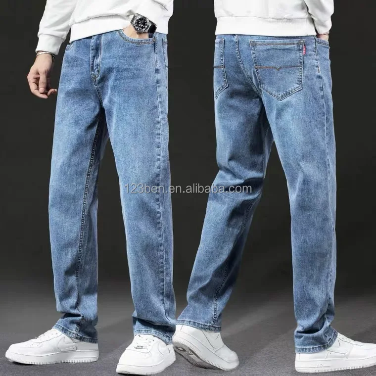 Jeans Wholesale Denim Men's Jeans Denim Men's Slim Slim Cotton Pants Fashion Blue Denim Men's
