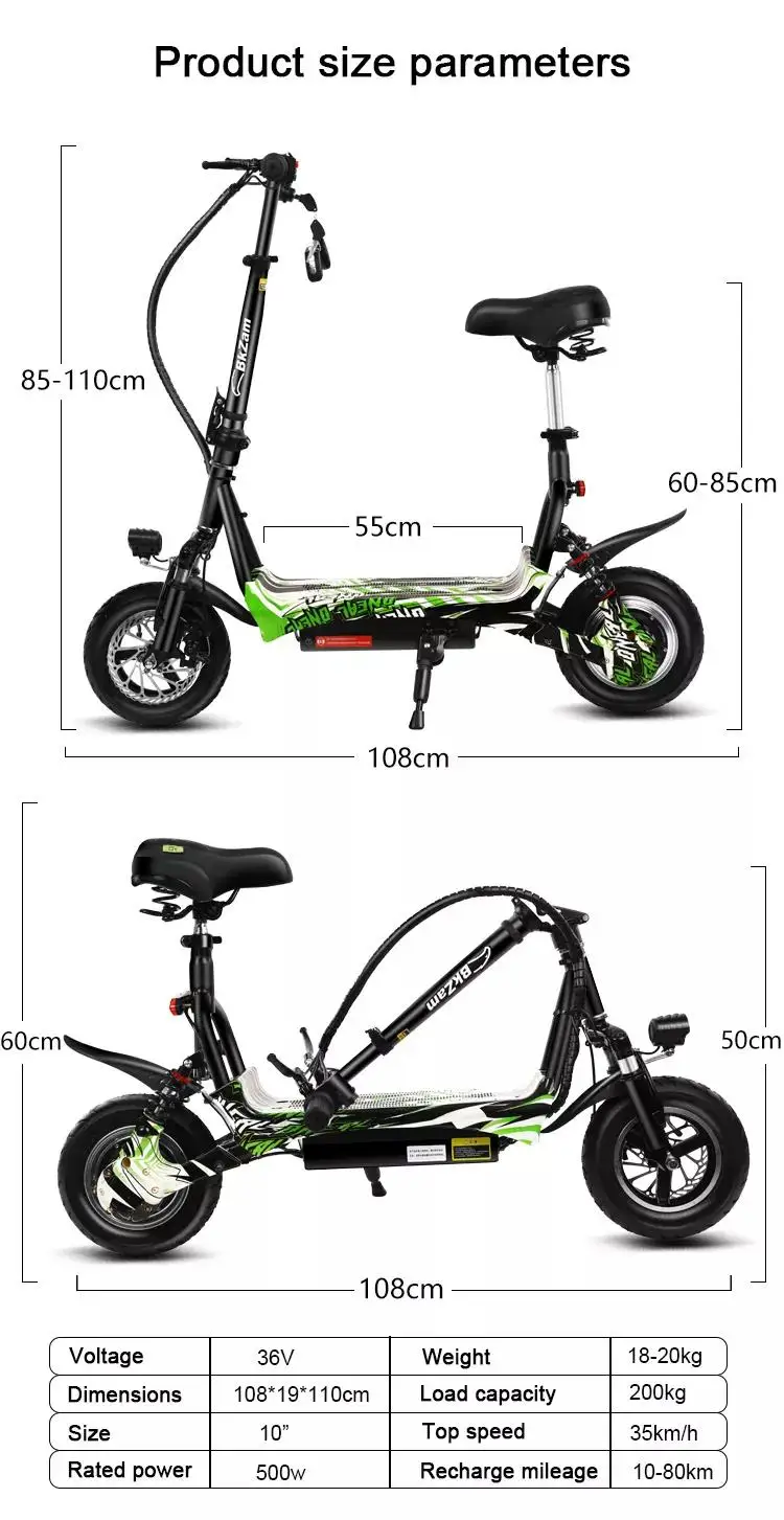 36v Motor 500w E Bicycle Removeable Popular Electric Scooter Cheap