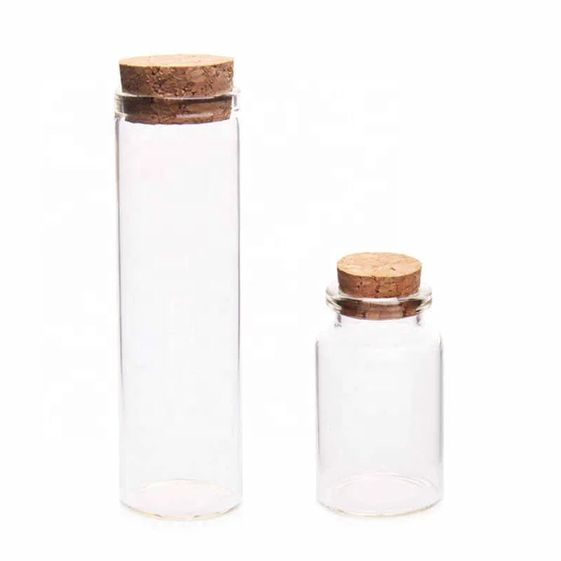 10pcs Mini Clear Glass Bottles With Cork Stopper Small Drifting Wishing Bottles 
